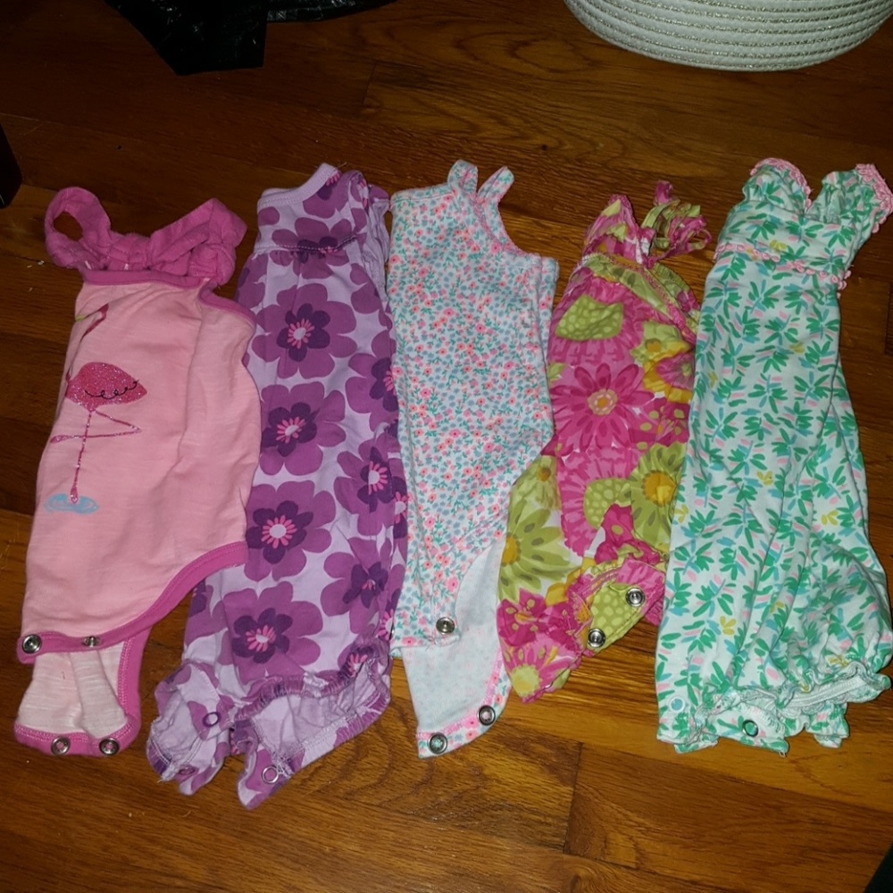 Various Name Brand girls onesies-6months